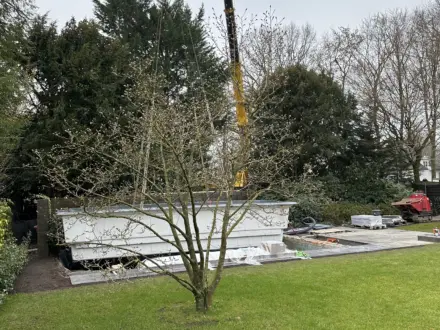 Einbau eines CompassPools im Garten